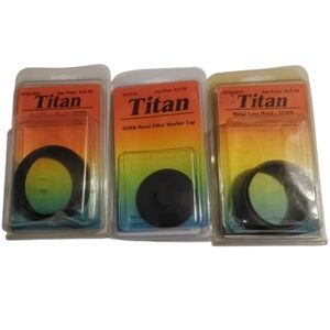 Titan Camera Lens Hood & Cap Lot | Metal Lens Hoods 55mm 62mm Filter Case
